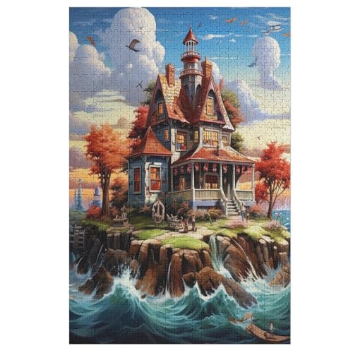 Puzzles Für Erwachsene 1000 Teiliges Meeresküste Cottage Puzzles Für Erwachsene Holzbrettpuzzles Denksportaufgaben Für Erwachsene （78×53cm） von AAPZY