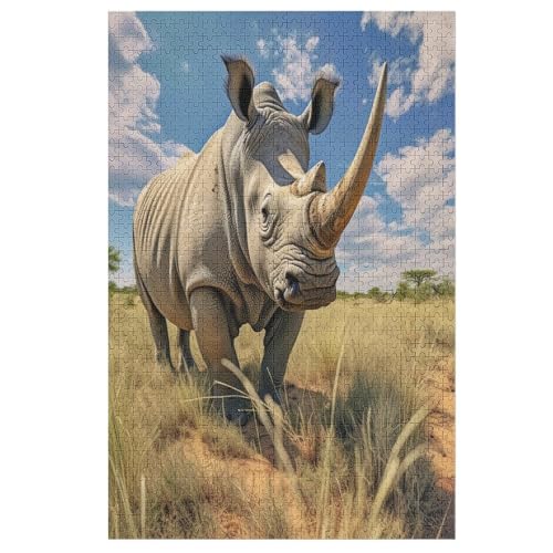 Puzzles Für Erwachsene 1000 Teiliges Nashorn Puzzles Für Erwachsene Holzbrettpuzzles Denksportaufgaben Für Erwachsene （78×53cm） von AAPZY