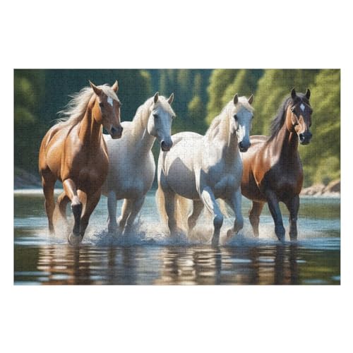 Puzzles Für Erwachsene 1000 Teiliges Pferd Puzzles Für Erwachsene Holzbrettpuzzles Denksportaufgaben Für Erwachsene （75×50cm） von AAPZY