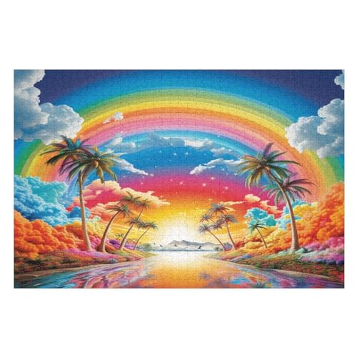 Puzzles Für Erwachsene 1000 Teiliges Regenbogenmuster Puzzles Für Erwachsene Holzbrettpuzzles Denksportaufgaben Für Erwachsene （75×50cm） von AAPZY