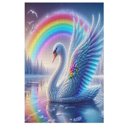 Puzzles Für Erwachsene 1000 Teiliges Schwan Puzzles Für Erwachsene Holzbrettpuzzles Denksportaufgaben Für Erwachsene （78×53cm） von AAPZY