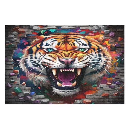 Puzzles Für Erwachsene 1000 Teiliges Tiger Puzzles Für Erwachsene Holzbrettpuzzles Denksportaufgaben Für Erwachsene （75×50cm） von AAPZY