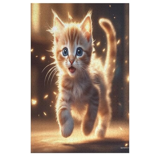 Puzzles Für Erwachsene 1000 Teiliges süße Katze Puzzles Für Erwachsene Holzbrettpuzzles Denksportaufgaben Für Erwachsene （78×53cm） von AAPZY