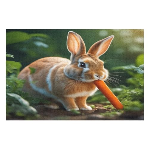 Puzzles Für Erwachsene 1000 Teiliges süßer Hase Puzzles Für Erwachsene Holzbrettpuzzles Denksportaufgaben Für Erwachsene （75×50cm） von AAPZY