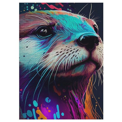 Puzzles Für Erwachsene 300 Teiliges Pirat Otter Puzzles Für Erwachsene Holzbrettpuzzles Denksportaufgaben Für Erwachsene 42×30cm von AAPZY