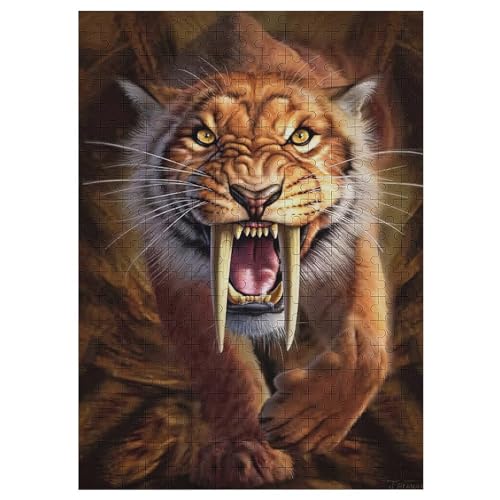 Puzzles Für Erwachsene 300 Teiliges Tiger Puzzles Für Erwachsene Holzbrettpuzzles Denksportaufgaben Für Erwachsene 42×30cm von AAPZY