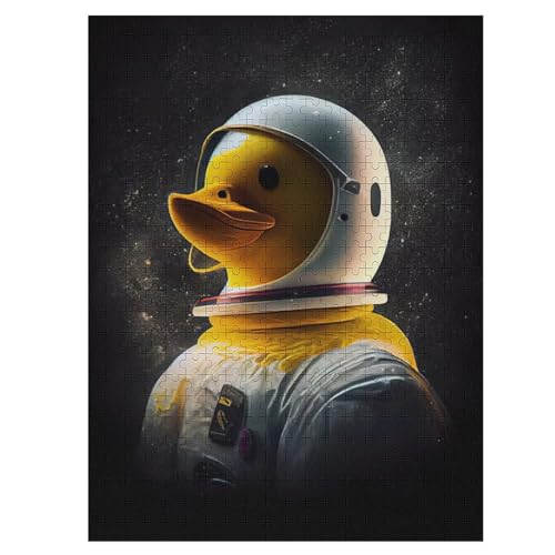 Puzzles Für Erwachsene 500 Teiliges Ente Astronaut Puzzles Für Erwachsene Holzbrettpuzzles Denksportaufgaben Für Erwachsene （55×41cm） von AAPZY