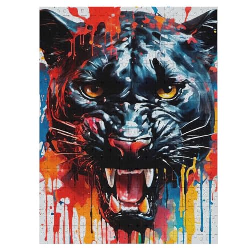 Puzzles Für Erwachsene 500 Teiliges Leopard Puzzles Für Erwachsene Holzbrettpuzzles Denksportaufgaben Für Erwachsene （55×41cm） von AAPZY