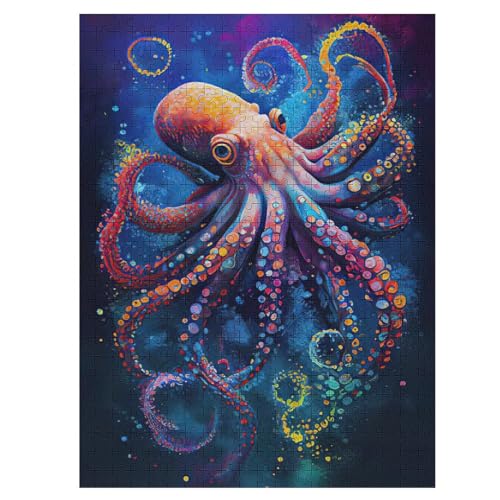 Puzzles Für Erwachsene 500 Teiliges Oktopus Puzzles Für Erwachsene Holzbrettpuzzles Denksportaufgaben Für Erwachsene （55×41cm） von AAPZY