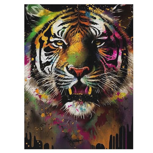 Puzzles Für Erwachsene 500 Teiliges Tiger Puzzles Für Erwachsene Holzbrettpuzzles Denksportaufgaben Für Erwachsene （55×41cm） von AAPZY