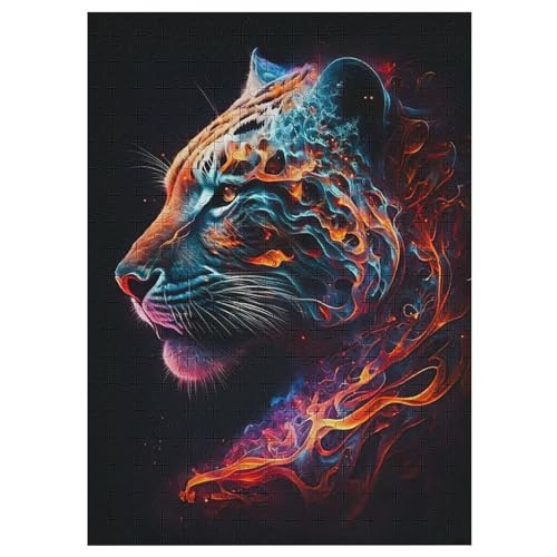 Puzzles Für Erwachsene Und Kinder, Leopard -Puzzle, 300 Teile, Kreative Holzpuzzles, Puzzles Für Erwachsene, Geschenke 42×30cm von AAPZY