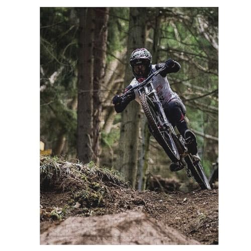 Puzzles Für Erwachsene Und Kinder, Mountainbike -Puzzle, 500 Teile, Kreative Holzpuzzles, Puzzles Für Erwachsene, Geschenke （55×41cm） von AAPZY