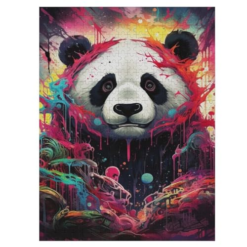 Puzzles Für Erwachsene Und Kinder, Panda -Puzzle, 500 Teile, Kreative Holzpuzzles, Puzzles Für Erwachsene, Geschenke （55×41cm） von AAPZY