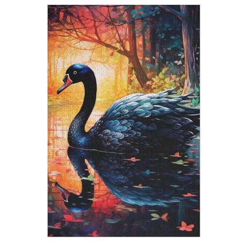 Puzzles Für Erwachsene Und Kinder, Schwan -Puzzle, 1000 Teile, Kreative Holzpuzzles, Puzzles Für Erwachsene, Geschenke 78×53cm von AAPZY