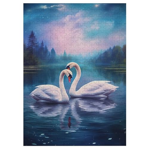 Puzzles Für Erwachsene Und Kinder, Schwan -Puzzle, 300 Teile, Kreative Holzpuzzles, Puzzles Für Erwachsene, Geschenke 42×30cm von AAPZY