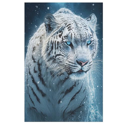 Puzzles Für Erwachsene Und Kinder, Weißer Tiger -Puzzle, 1000 Teile, Kreative Holzpuzzles, Puzzles Für Erwachsene, Geschenke 78×53cm Puzzles Für Erwachsene Und Kinder, Weißer Tiger -Puzzle, 1000 Teile, Kreative Holzpuzzles, Puzzles Für Erwachsene, Geschenke 78×53cm von AAPZY