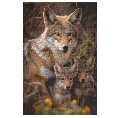 Puzzles Für Erwachsene Und Kinder, Wolf -Puzzle, 1000 Teile, Kreative Holzpuzzles, Puzzles Für Erwachsene, Geschenke 78×53cm von AAPZY