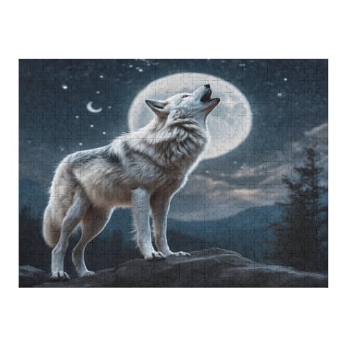 Puzzles Für Erwachsene Und Kinder, Wolf -Puzzle, 500 Teile, Kreative Holzpuzzles, Puzzles Für Erwachsene, Geschenke （52×38cm） von AAPZY