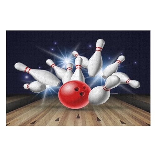 Puzzles Für Erwachsene: Bowling, 1000-teiliges Holzpuzzle Für Erwachsene Und Kinder Ab 12 Jahren. Tolles Geschenk Für Erwachsene （75×50cm） von AAPZY