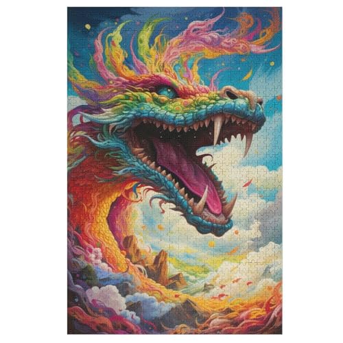 Puzzles Für Erwachsene: Drachen, 1000-teiliges Holzpuzzle Für Erwachsene Und Kinder Ab 12 Jahren. Tolles Geschenk Für Erwachsene 78×53cm von AAPZY