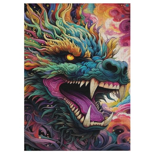 Puzzles Für Erwachsene: Drachen, 300-teiliges Holzpuzzle Für Erwachsene Und Kinder Ab 12 Jahren. Tolles Geschenk Für Erwachsene 42×30cm von AAPZY