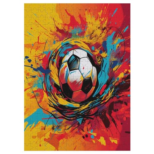 Puzzles Für Erwachsene: Fußball, 300-teiliges Holzpuzzle Für Erwachsene Und Kinder Ab 12 Jahren. Tolles Geschenk Für Erwachsene 42×30cm von AAPZY