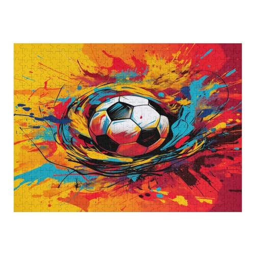 Puzzles Für Erwachsene: Fußball, 500-teiliges Holzpuzzle Für Erwachsene Und Kinder Ab 12 Jahren. Tolles Geschenk Für Erwachsene （52×38cm） von AAPZY