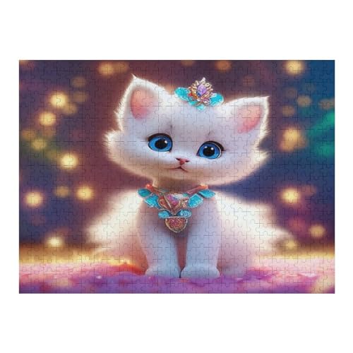 Puzzles Für Erwachsene: Niedliche Katze, 500-teiliges Holzpuzzle Für Erwachsene Und Kinder Ab 12 Jahren. Tolles Geschenk Für Erwachsene （52×38cm） von AAPZY