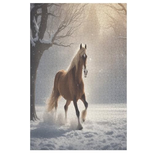 Puzzles Für Erwachsene: Pferd, 1000-teiliges Holzpuzzle Für Erwachsene Und Kinder Ab 12 Jahren. Tolles Geschenk Für Erwachsene 78×53cm von AAPZY