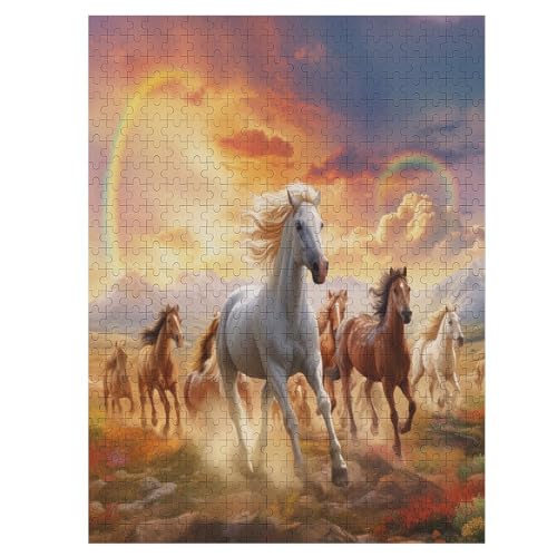 Puzzles Für Erwachsene: Pferd, 500-teiliges Holzpuzzle Für Erwachsene Und Kinder Ab 12 Jahren. Tolles Geschenk Für Erwachsene （55×41cm） von AAPZY