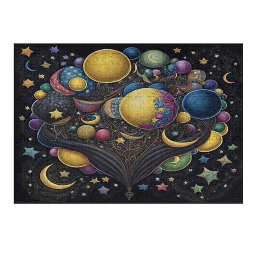 Puzzles Für Erwachsene: bunt Planet, 300-teiliges Holzpuzzle Für Erwachsene Und Kinder Ab 12 Jahren. Tolles Geschenk Für Erwachsene （40×28cm） von AAPZY