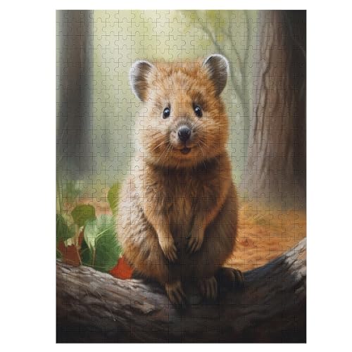 Quokka -Puzzle, 500 Teile,Holzpuzzle Für Erwachsene Kinder, Lustiges Spielzeug, Denkspiel, Spielzeug, Bildungsspiel, Herausforderung, Pädagogisch, （55×41cm） von AAPZY