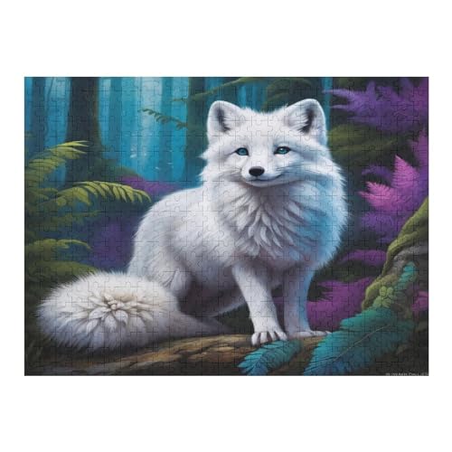 Rctic Fuchs Puzzle 500 Teile, Holzpuzzle Für Erwachsene, Impossible Puzzle, Geschicklichkeitsspiel Für Die Ganze Familie, Puzzle Farbenfrohes Legespiel Kinder Puzzles （52×38cm） von AAPZY