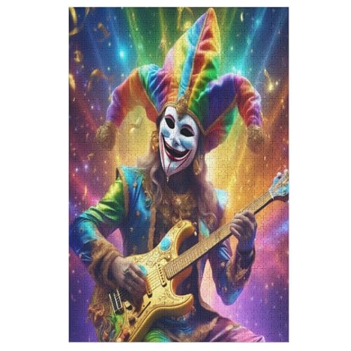 Regenbogenclown Puzzle 1000 Teile, Holzpuzzle Für Erwachsene, Impossible Puzzle, Geschicklichkeitsspiel Für Die Ganze Familie, Puzzle Farbenfrohes Legespiel Kinder Puzzles 78×53cm von AAPZY