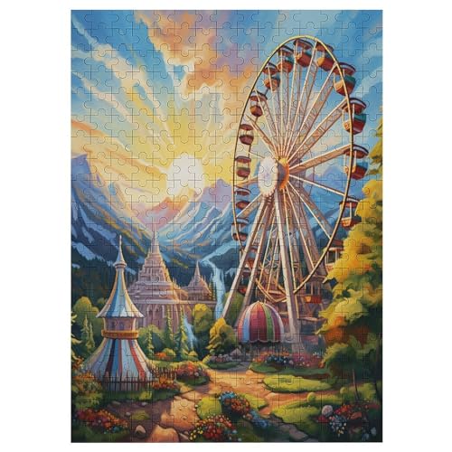 Riesenrad Puzzles 300 Teile Erwachsener Kniffel Spaß Für Die Ganze Familie - 300 Puzzleteilige Motive, Holzpuzzle Kinder Erwachsene, Impossible Puzzle Schwer 42×30cm von AAPZY