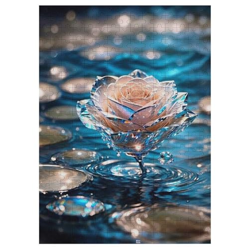 Rose Holzpuzzle 300 Teile,Puzzles Für Erwachsene, Impossible Puzzle, Geschicklichkeitsspiel Für Die Ganze Familie,Home Dekoration Puzzle, Puzzle Kinder Legespiel 42×30cm von AAPZY