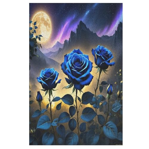 Rose Holzpuzzle Erwachsene - 1000 Teiliges Jigsaw Knobelspiel - Puzzle Für Erwachsene & Kinder - Outdoor & Reisespielzeug - Geduldspiel （78×53cm） von AAPZY