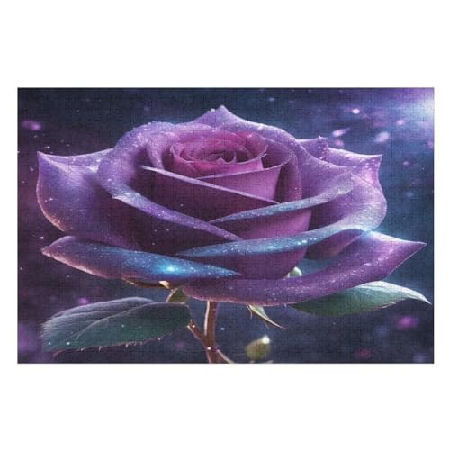 Rose Puzzles 1000 Teile Erwachsener Kniffel Spaß Für Die Ganze Familie - 1000 Puzzleteilige Motive, Holzpuzzle Kinder Erwachsene, Impossible Puzzle Schwer （75×50cm） von AAPZY