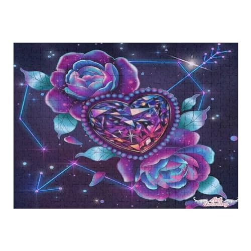 Rose Puzzles 500 Teile Erwachsener Kniffel Spaß Für Die Ganze Familie - 500 Puzzleteilige Motive, Holzpuzzle Kinder Erwachsene, Impossible Puzzle Schwer （52×38cm） von AAPZY