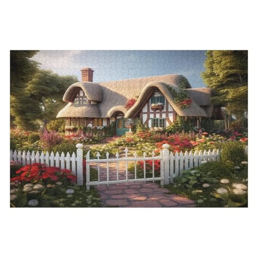 Rustikales Cottage Puzzles 1000 Teile Erwachsener Kniffel Spaß Für Die Ganze Familie - 1000 Puzzleteilige Motive, Holzpuzzle Kinder Erwachsene, Impossible Puzzle Schwer （75×50cm） von AAPZY