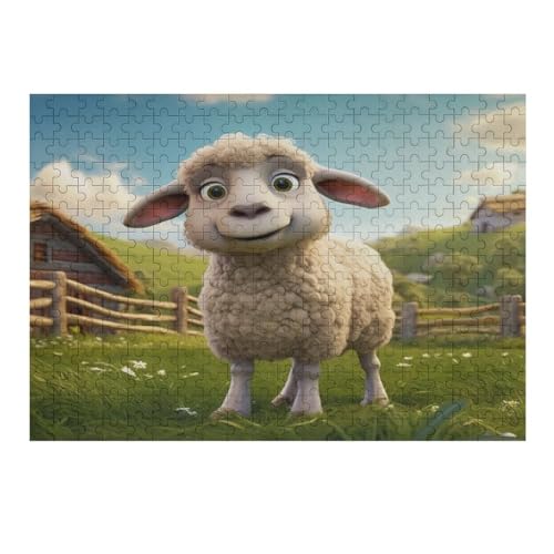 Schaf Holzpuzzle Erwachsene - 300 Teiliges Jigsaw Knobelspiel - Puzzle Für Erwachsene & Kinder - Outdoor & Reisespielzeug - Geduldspiel （40×28cm） von AAPZY