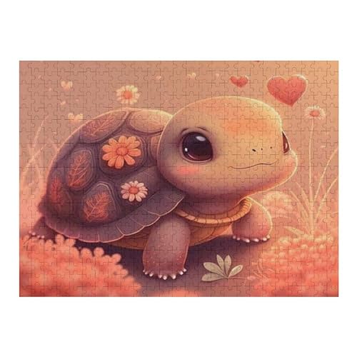 Schildkröte 500 Teile Puzzle Für Erwachsene, Herausforderung Puzzles - Familienpuzzle Verringerter Druck Schwieriges Puzzle Rahmen Holzpuzzle Für Erwachsene Kinder 12+ （52×38cm） von AAPZY