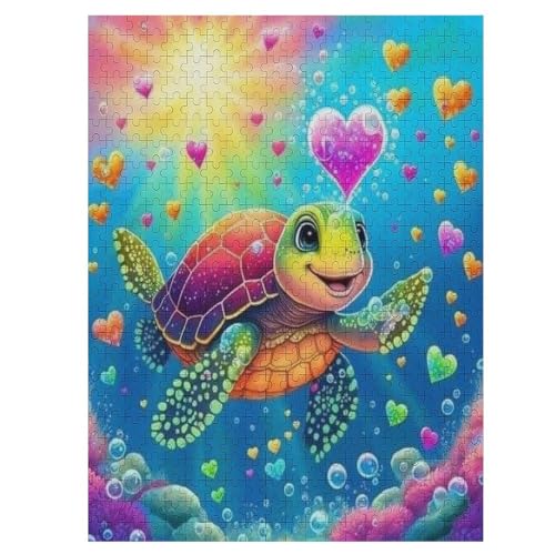 Schildkröte 500 Teile Puzzle Für Erwachsene, Herausforderung Puzzles - Familienpuzzle Verringerter Druck Schwieriges Puzzle Rahmen Holzpuzzle Für Erwachsene Kinder 12+ （55×41cm） von AAPZY