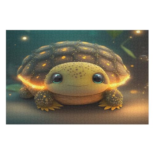 Schildkröte -Puzzle, 1000 Teile,Holzpuzzle Für Erwachsene Kinder, Lustiges Spielzeug, Denkspiel, Spielzeug, Bildungsspiel, Herausforderung, Pädagogisch, （75×50cm） von AAPZY