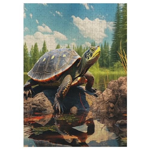 Schildkröte Puzzles 300 Teile Für Jugendliche Kreatives Holzpuzzlespielzeug Familienspiel Schwierigkeitsgrad Herausforderungspuzzles （42×30cm） von AAPZY