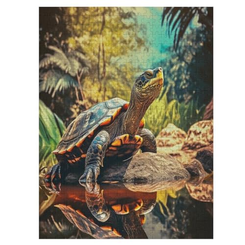 Schildkröte Puzzles 500 Teile Erwachsener Kniffel Spaß Für Die Ganze Familie - 500 Puzzleteilige Motive, Holzpuzzle Kinder Erwachsene, Impossible Puzzle Schwer （55×41cm） von AAPZY