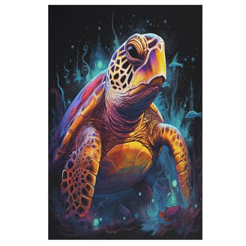 Schildkröte-Puzzlespiel Aus Holz, 1000 Puzzleteile, Kreatives Puzzle Für Teenager Und Erwachsene, Kreatives Spielzeug, Puzzles, 78×53cm von AAPZY