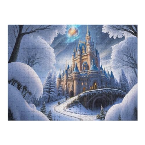 Schloss 500 Teile Premium-Puzzles Für Erwachsene Kinder- Holzpuzzles Spaß Und Lernspiele - Perfekte Puzzle-Geschenke （52×38cm） von AAPZY