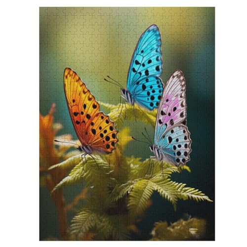 Schmetterling 500 Teile Puzzle Für Erwachsene, Herausforderung Puzzles - Familienpuzzle Verringerter Druck Schwieriges Puzzle Rahmen Holzpuzzle Für Erwachsene Kinder 12+ （55×41cm） von AAPZY