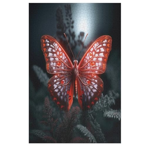 Schmetterling Holzpuzzle 1000 Teile, Knobelspiele Für Erwachsene, Teenager, Puzzles Unmögliche - Kinder Puzzle Zimmer Deko 78×53cm von AAPZY